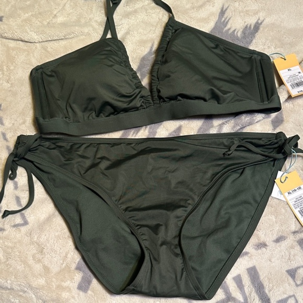 Kona Sol Dark Green Bikini Set size XL ( 16-18)